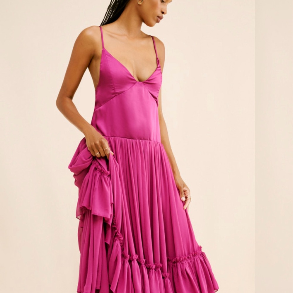 Free People Vibrant Pink Maxi Dress